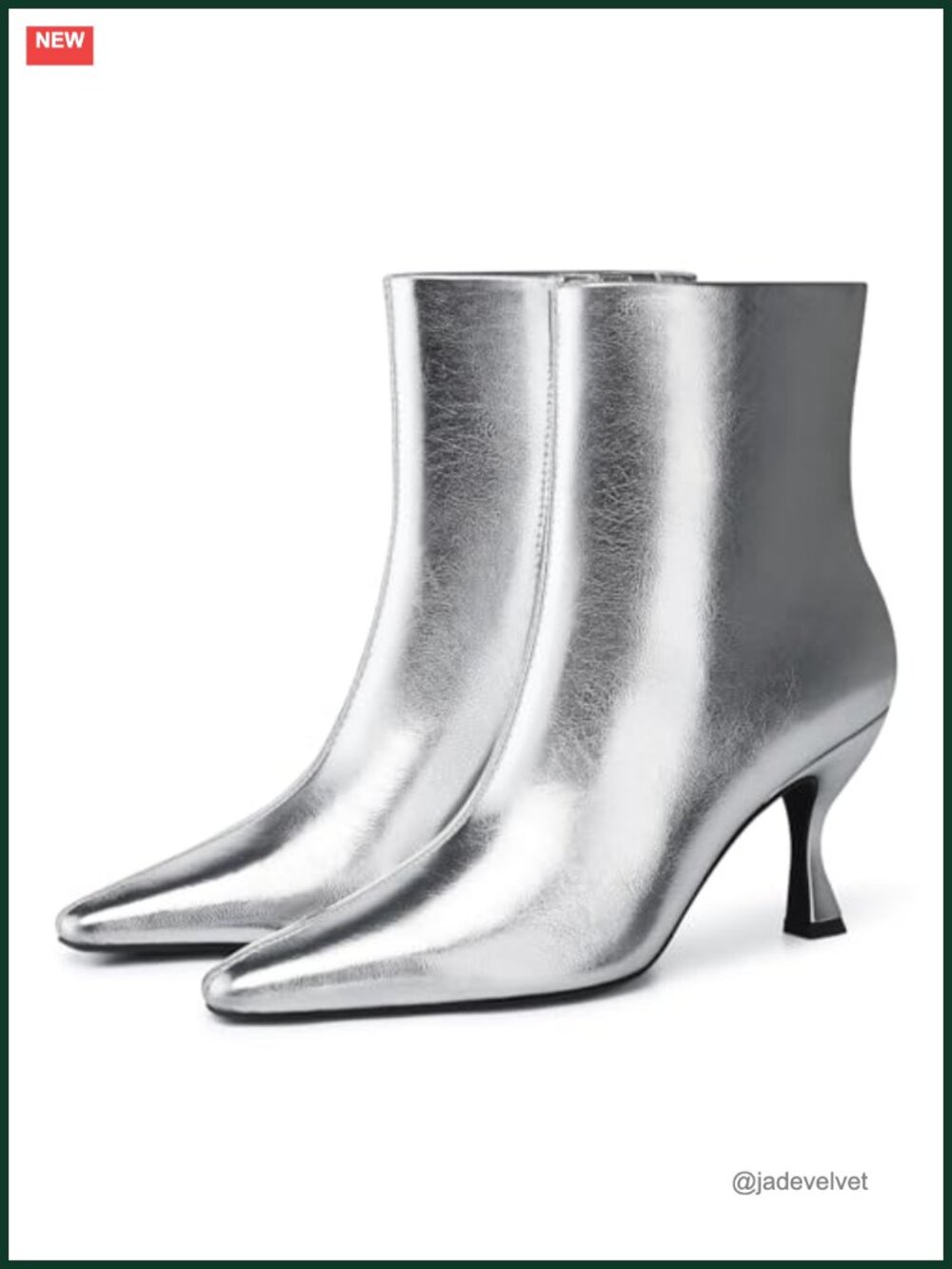 Women Kitten Ankle Boots Pointed Toe Side Zip PU Leather Bootie